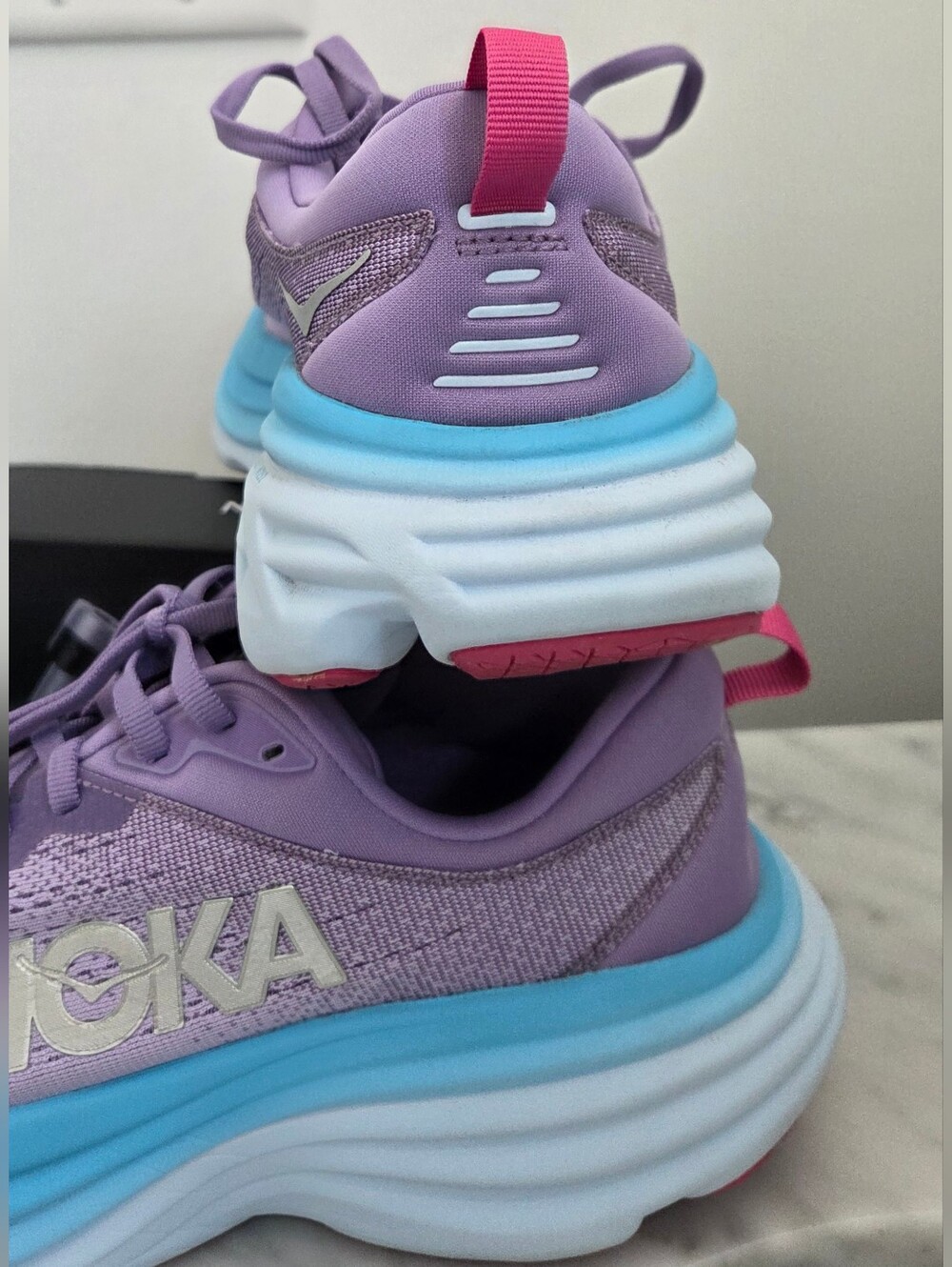 Hoka Bondi 8 Purple (Chalk Violet / Pastel Lilac) Women’s Lace-up Sneakers - Picture 6 of 16